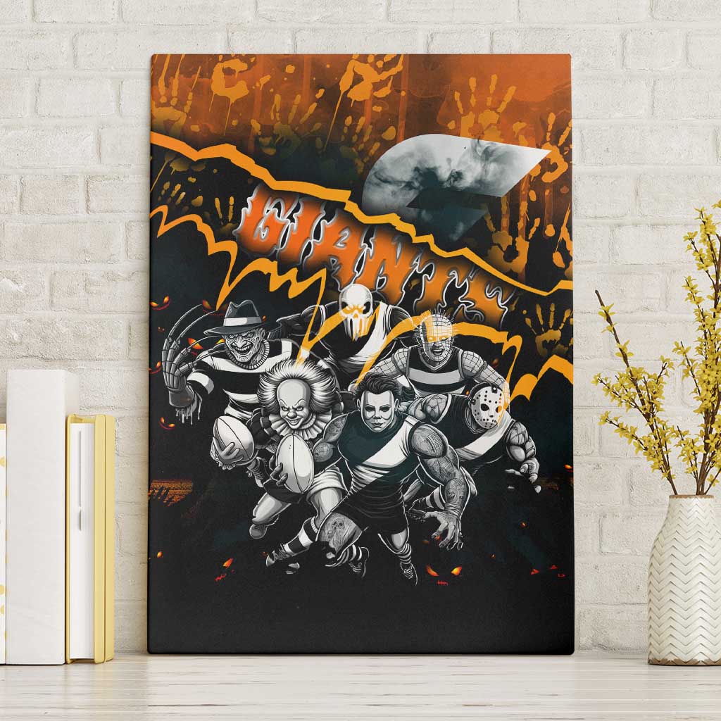 Step Into Horror Domain Giants Football Canvas Wall Art Halloween Horror Movie Characters - Aussie Hoodie