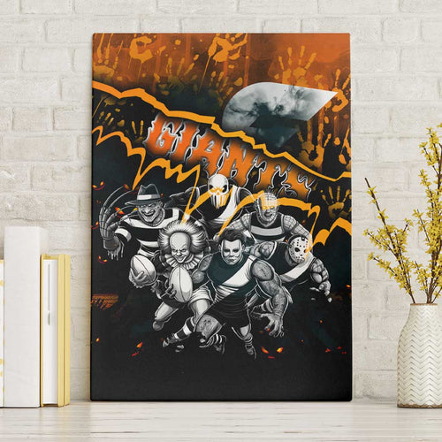 Step Into Horror Domain Giants Football Canvas Wall Art Halloween Horror Movie Characters - Aussie Hoodie