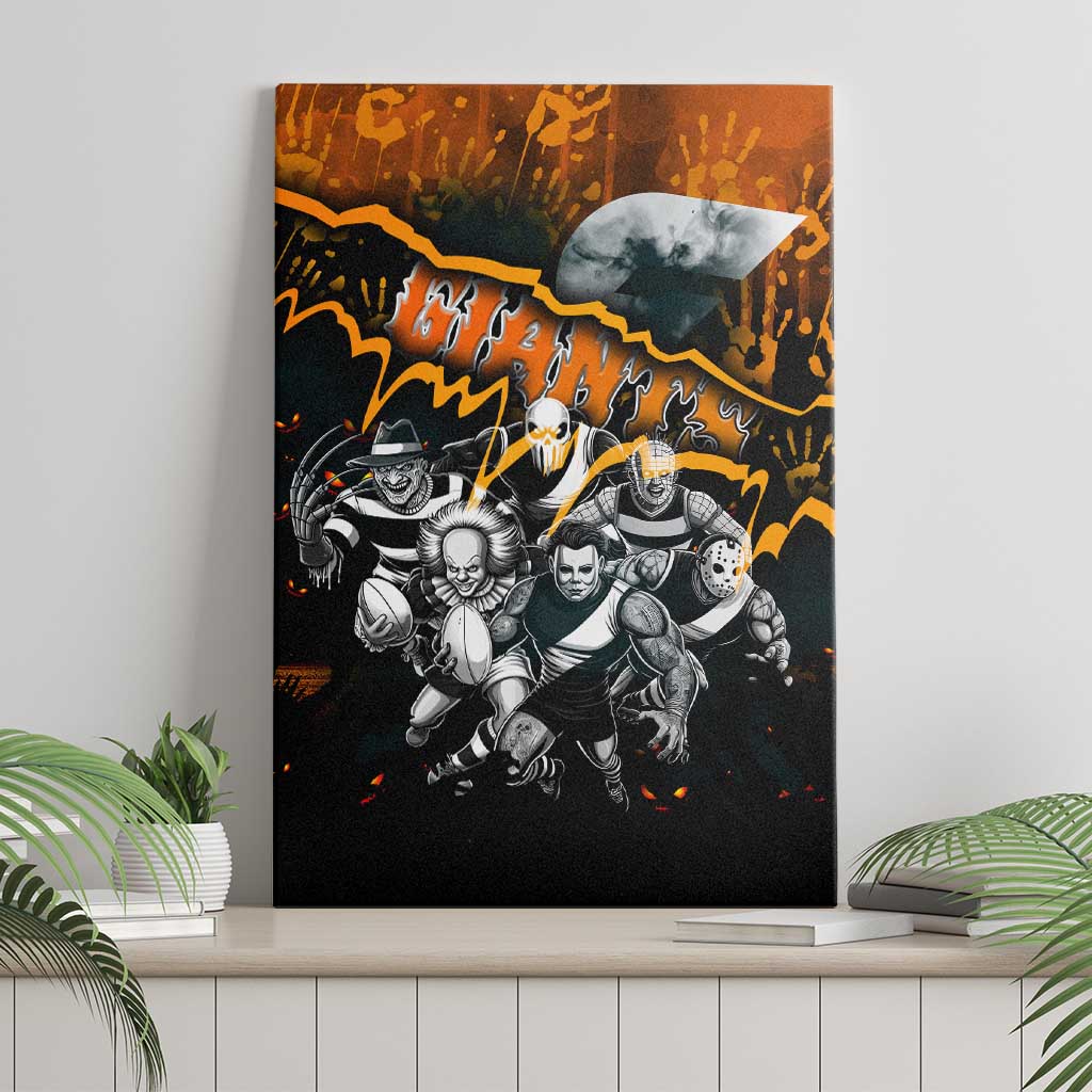 Step Into Horror Domain Giants Football Canvas Wall Art Halloween Horror Movie Characters - Aussie Hoodie