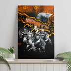 Step Into Horror Domain Giants Football Canvas Wall Art Halloween Horror Movie Characters - Aussie Hoodie