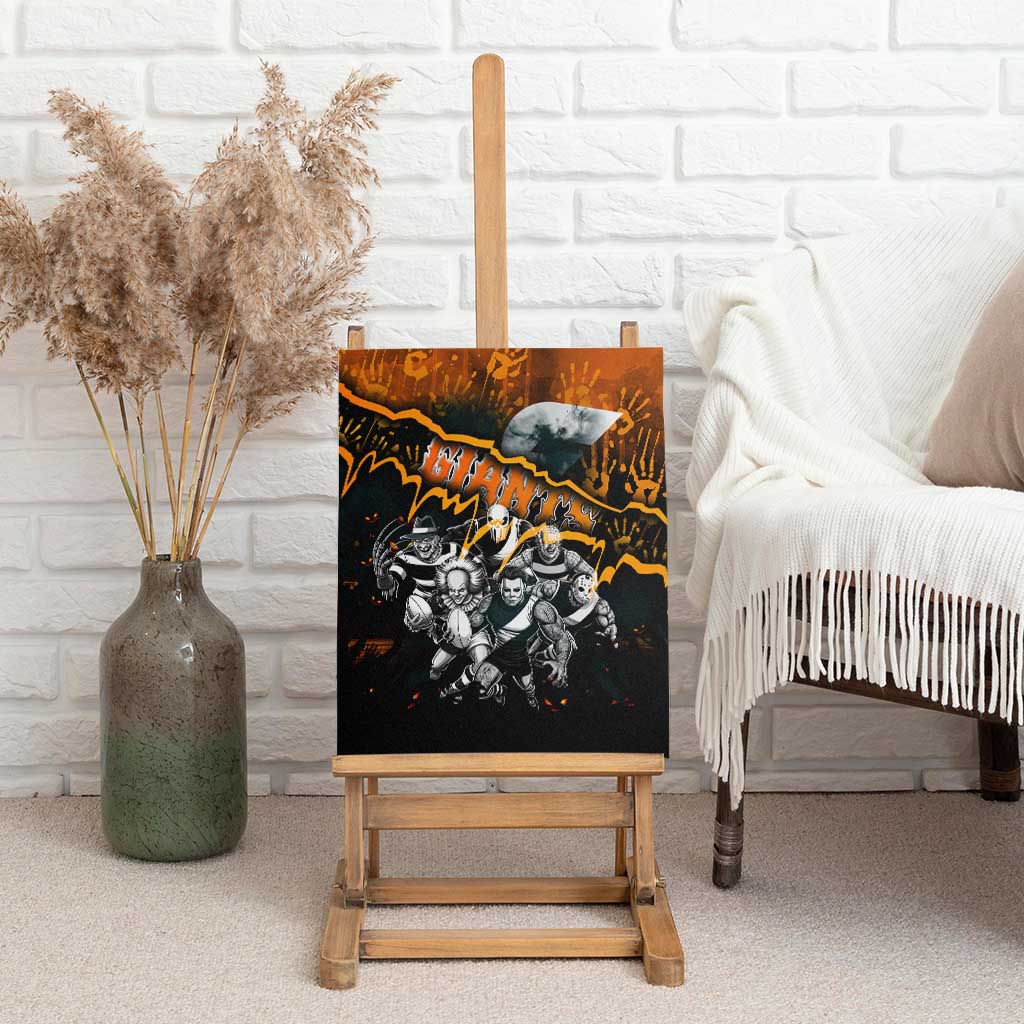 Step Into Horror Domain Giants Football Canvas Wall Art Halloween Horror Movie Characters - Aussie Hoodie