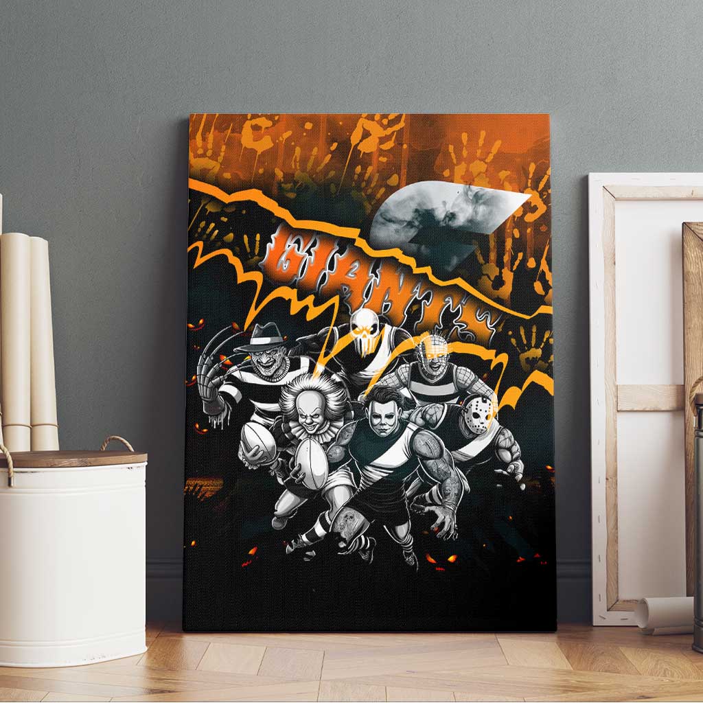 Step Into Horror Domain Giants Football Canvas Wall Art Halloween Horror Movie Characters - Aussie Hoodie