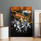 Step Into Horror Domain Giants Football Canvas Wall Art Halloween Horror Movie Characters - Aussie Hoodie