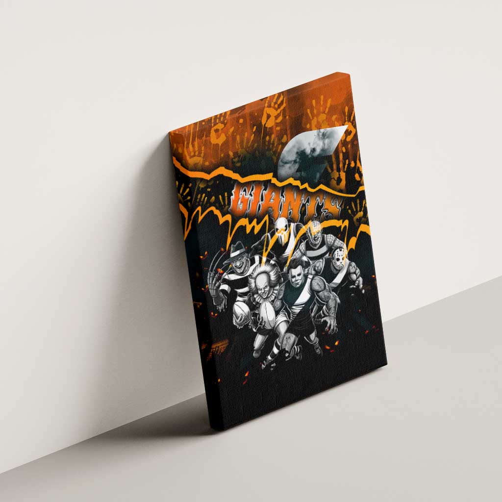 Step Into Horror Domain Giants Football Canvas Wall Art Halloween Horror Movie Characters - Aussie Hoodie