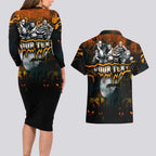Step Into Horror Domain Giants Football Couples Matching Long Sleeve Bodycon Dress and Hawaiian Shirt Halloween Horror Movie Characters - Aussie Hoodie
