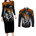 Step Into Horror Domain Giants Football Couples Matching Long Sleeve Bodycon Dress and Long Sleeve Button Shirt Halloween Horror Movie Characters - Aussie Hoodie