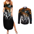 Step Into Horror Domain Giants Football Couples Matching Summer Maxi Dress and Long Sleeve Button Shirt Halloween Horror Movie Characters - Aussie Hoodie