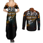 Step Into Horror Domain Giants Football Couples Matching Summer Maxi Dress and Long Sleeve Button Shirt Halloween Horror Movie Characters - Aussie Hoodie