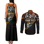 Step Into Horror Domain Giants Football Couples Matching Tank Maxi Dress and Long Sleeve Button Shirt Halloween Horror Movie Characters - Aussie Hoodie