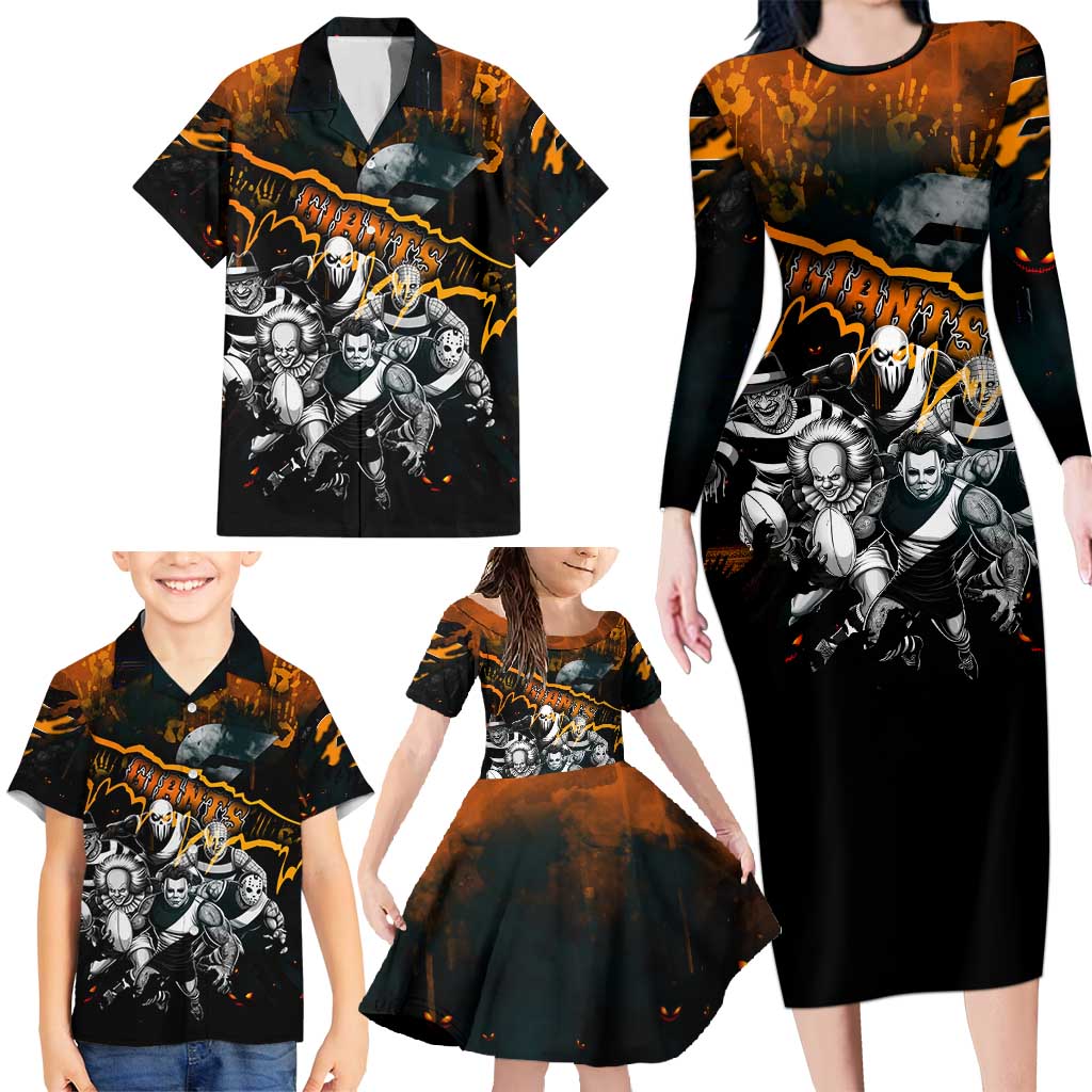 Step Into Horror Domain Giants Football Family Matching Long Sleeve Bodycon Dress and Hawaiian Shirt Halloween Horror Movie Characters - Aussie Hoodie
