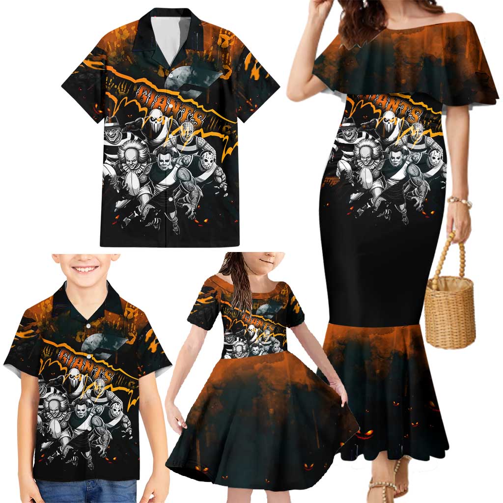 Step Into Horror Domain Giants Football Family Matching Mermaid Dress and Hawaiian Shirt Halloween Horror Movie Characters - Aussie Hoodie