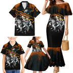 Step Into Horror Domain Giants Football Family Matching Mermaid Dress and Hawaiian Shirt Halloween Horror Movie Characters - Aussie Hoodie