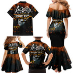 Step Into Horror Domain Giants Football Family Matching Mermaid Dress and Hawaiian Shirt Halloween Horror Movie Characters - Aussie Hoodie