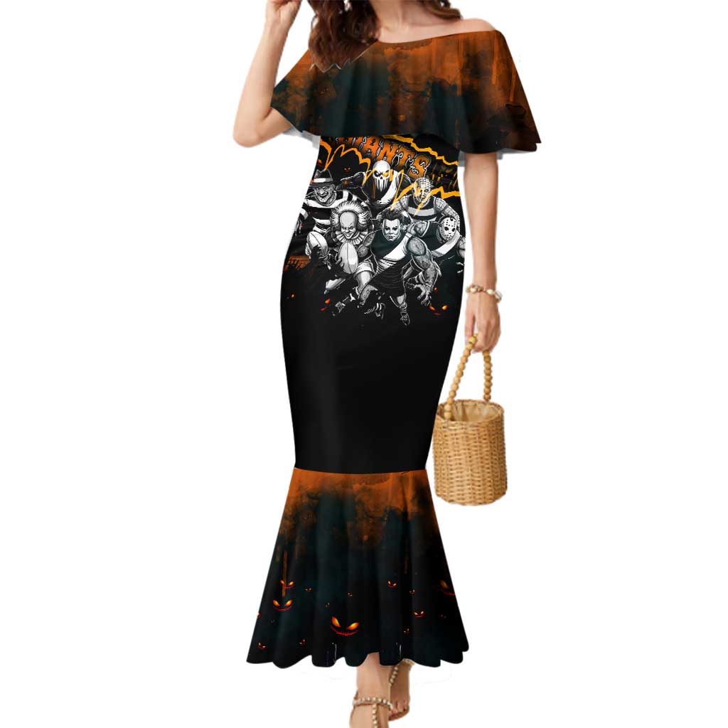 Step Into Horror Domain Giants Football Family Matching Mermaid Dress and Hawaiian Shirt Halloween Horror Movie Characters - Aussie Hoodie