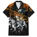 Step Into Horror Domain Giants Football Family Matching Off The Shoulder Long Sleeve Dress and Hawaiian Shirt Halloween Horror Movie Characters - Aussie Hoodie