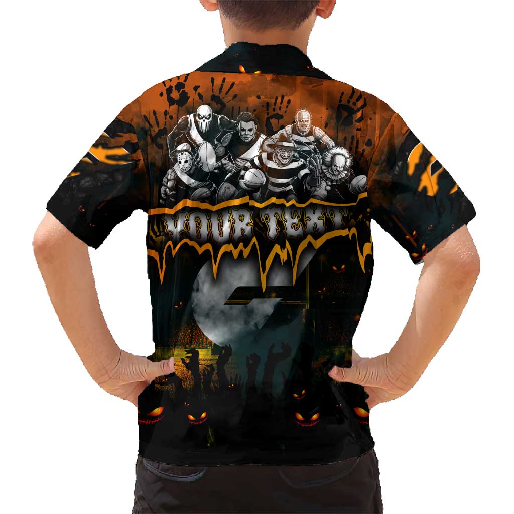 Step Into Horror Domain Giants Football Family Matching Off Shoulder Maxi Dress and Hawaiian Shirt Halloween Horror Movie Characters - Aussie Hoodie