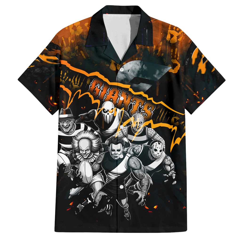 Step Into Horror Domain Giants Football Family Matching Off Shoulder Maxi Dress and Hawaiian Shirt Halloween Horror Movie Characters - Aussie Hoodie
