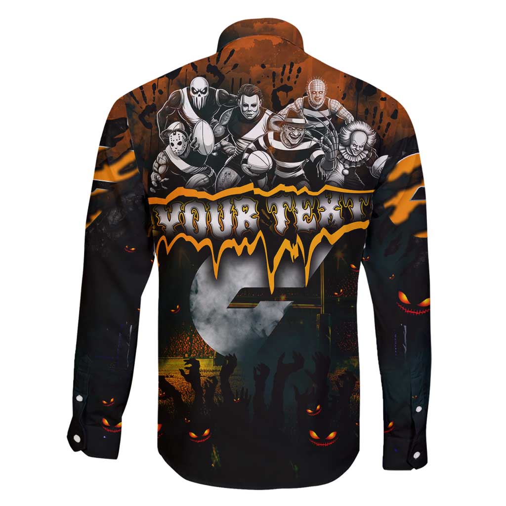 Step Into Horror Domain Giants Football Family Matching Off Shoulder Maxi Dress and Hawaiian Shirt Halloween Horror Movie Characters - Aussie Hoodie