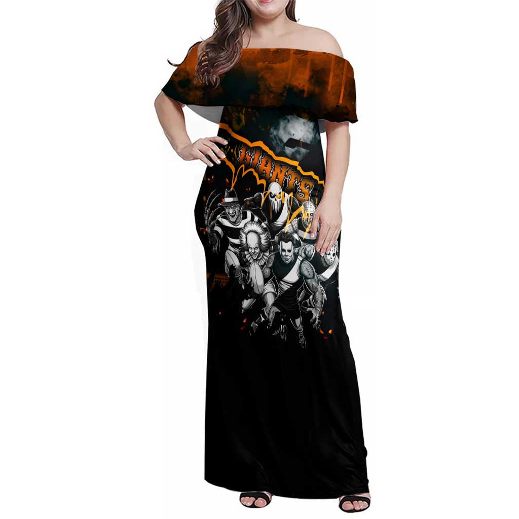 Step Into Horror Domain Giants Football Family Matching Off Shoulder Maxi Dress and Hawaiian Shirt Halloween Horror Movie Characters - Aussie Hoodie