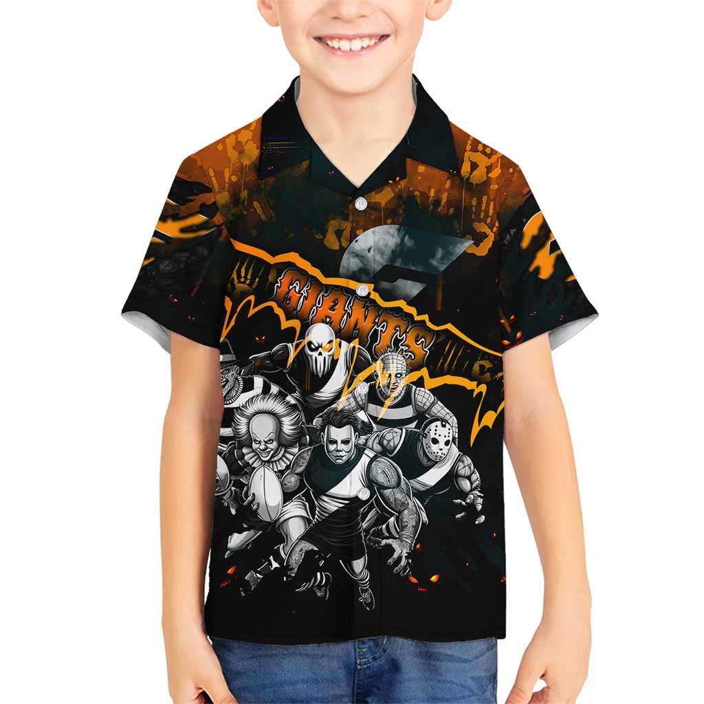 Step Into Horror Domain Giants Football Family Matching Off Shoulder Maxi Dress and Hawaiian Shirt Halloween Horror Movie Characters - Aussie Hoodie