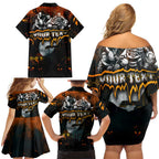 Step Into Horror Domain Giants Football Family Matching Off Shoulder Short Dress and Hawaiian Shirt Halloween Horror Movie Characters - Aussie Hoodie