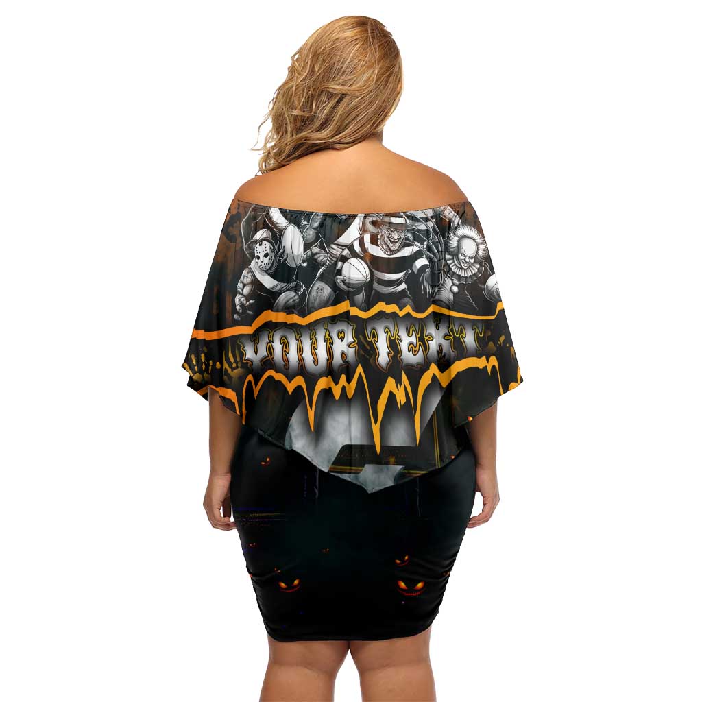 Step Into Horror Domain Giants Football Family Matching Off Shoulder Short Dress and Hawaiian Shirt Halloween Horror Movie Characters - Aussie Hoodie