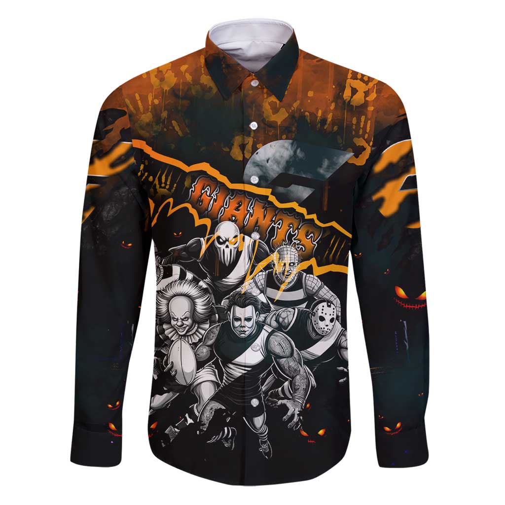 Step Into Horror Domain Giants Football Family Matching Puletasi and Hawaiian Shirt Halloween Horror Movie Characters - Aussie Hoodie