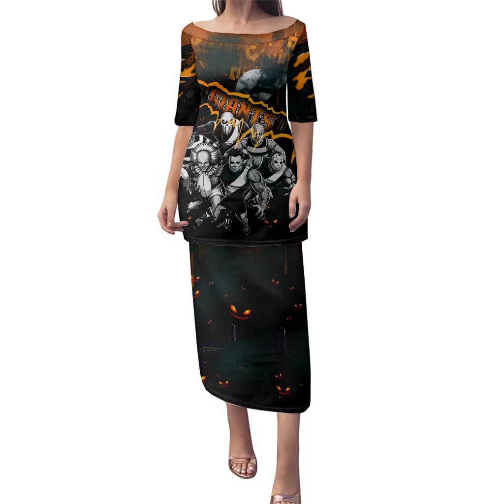 Step Into Horror Domain Giants Football Family Matching Puletasi and Hawaiian Shirt Halloween Horror Movie Characters - Aussie Hoodie