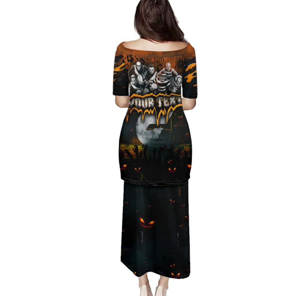 Step Into Horror Domain Giants Football Family Matching Puletasi and Hawaiian Shirt Halloween Horror Movie Characters - Aussie Hoodie