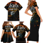 Step Into Horror Domain Giants Football Family Matching Short Sleeve Bodycon Dress and Hawaiian Shirt Halloween Horror Movie Characters - Aussie Hoodie