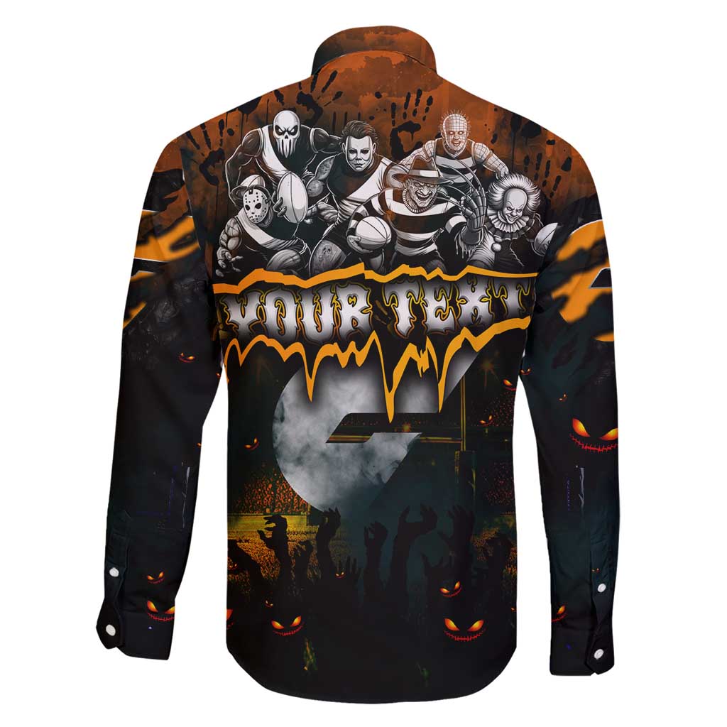 Step Into Horror Domain Giants Football Family Matching Short Sleeve Bodycon Dress and Hawaiian Shirt Halloween Horror Movie Characters - Aussie Hoodie