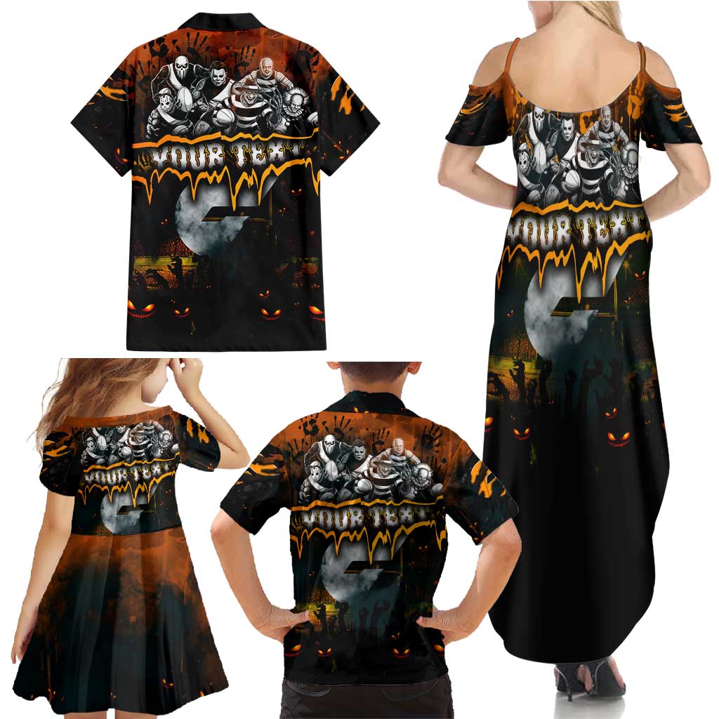 Step Into Horror Domain Giants Football Family Matching Summer Maxi Dress and Hawaiian Shirt Halloween Horror Movie Characters - Aussie Hoodie