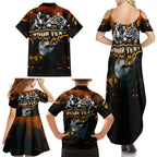 Step Into Horror Domain Giants Football Family Matching Summer Maxi Dress and Hawaiian Shirt Halloween Horror Movie Characters - Aussie Hoodie