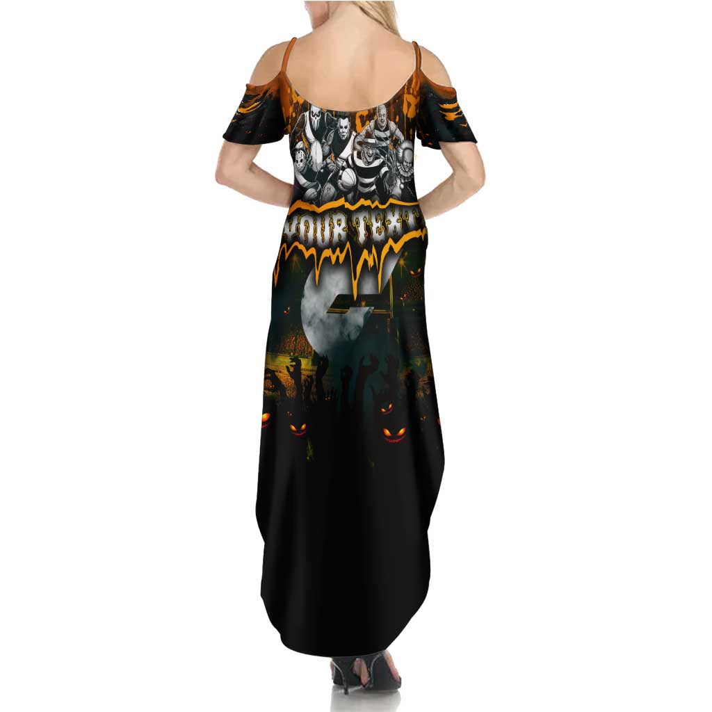 Step Into Horror Domain Giants Football Family Matching Summer Maxi Dress and Hawaiian Shirt Halloween Horror Movie Characters - Aussie Hoodie