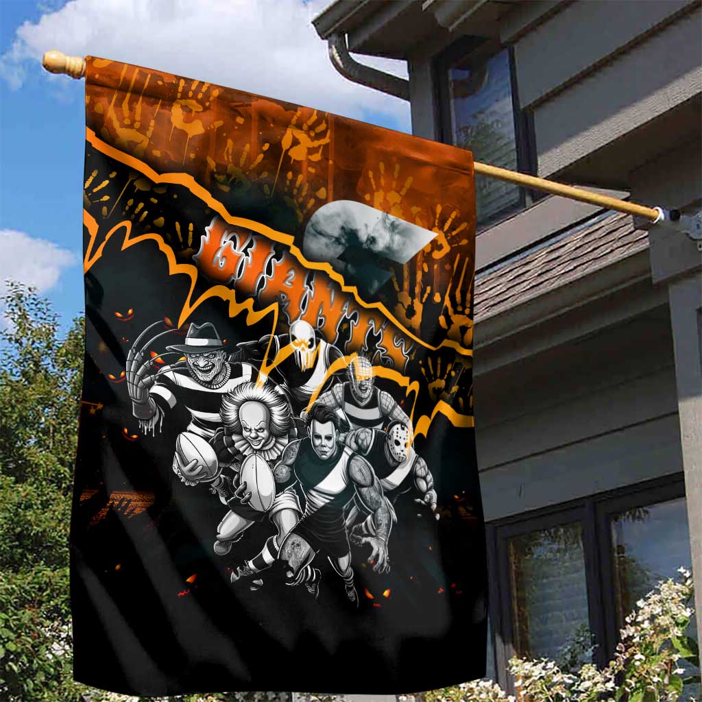 Step Into Horror Domain Giants Football Garden Flag Halloween Horror Movie Characters - Aussie Hoodie