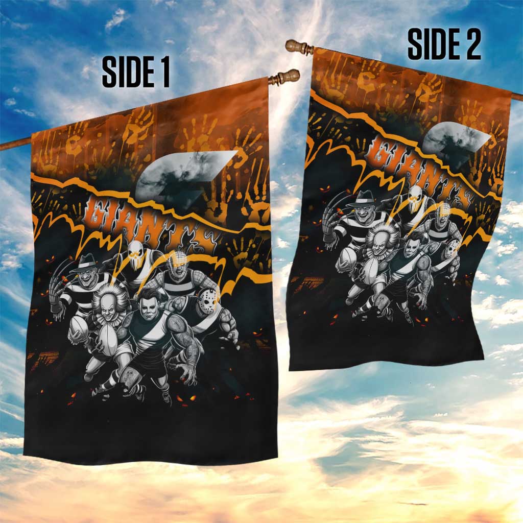 Step Into Horror Domain Giants Football Garden Flag Halloween Horror Movie Characters - Aussie Hoodie