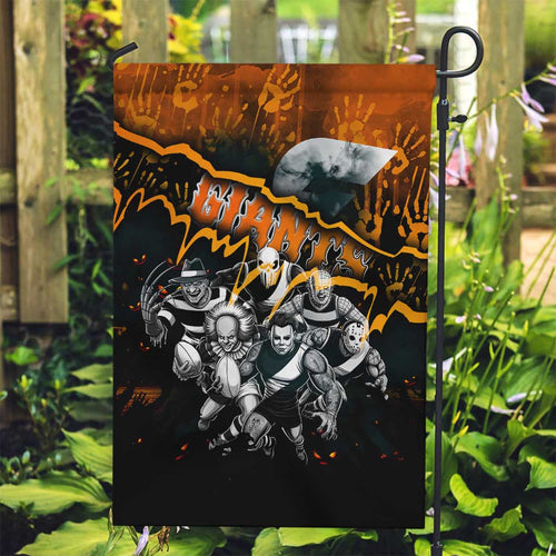 Step Into Horror Domain Giants Football Garden Flag Halloween Horror Movie Characters - Aussie Hoodie