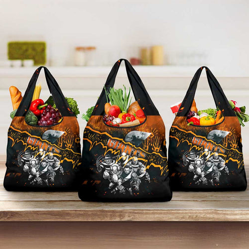 Step Into Horror Domain Giants Football Grocery Bag Halloween Horror Movie Characters - Aussie Hoodie