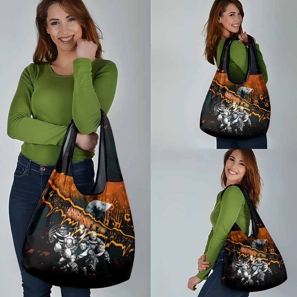 Step Into Horror Domain Giants Football Grocery Bag Halloween Horror Movie Characters - Aussie Hoodie