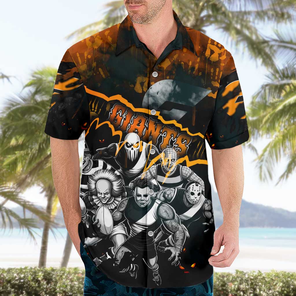 Step Into Horror Domain Giants Football Hawaiian Shirt Halloween Horror Movie Characters - Aussie Hoodie