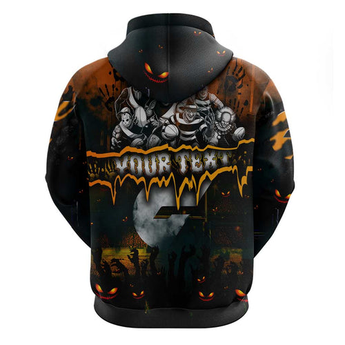 Step Into Horror Domain Giants Football Hoodie Halloween Horror Movie Characters - Aussie Hoodie