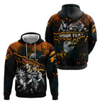Step Into Horror Domain Giants Football Hoodie Halloween Horror Movie Characters - Aussie Hoodie