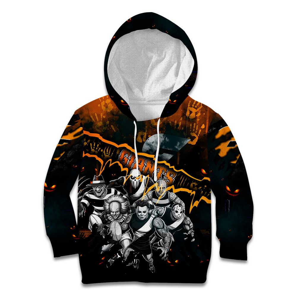 Step Into Horror Domain Giants Football Kid Hoodie Halloween Horror Movie Characters - Aussie Hoodie