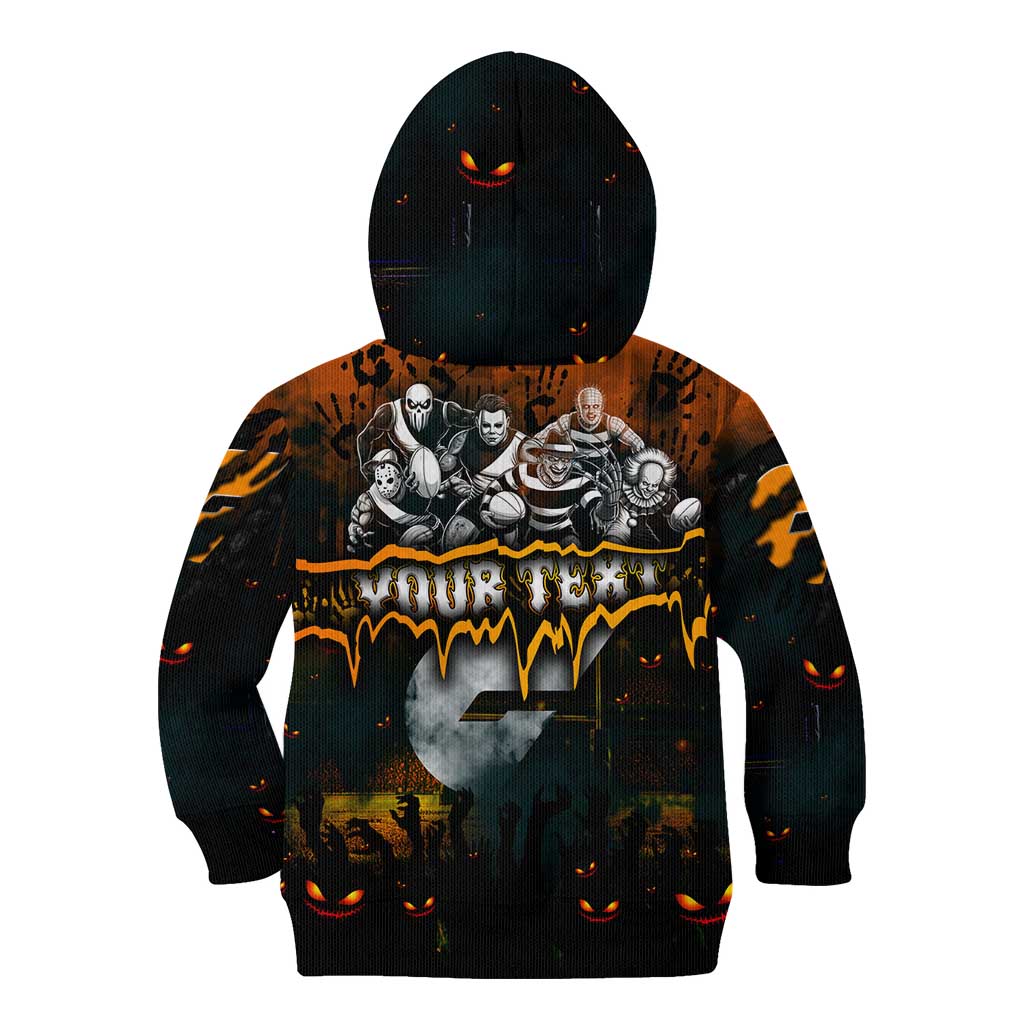 Step Into Horror Domain Giants Football Kid Hoodie Halloween Horror Movie Characters - Aussie Hoodie