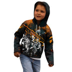 Step Into Horror Domain Giants Football Kid Hoodie Halloween Horror Movie Characters - Aussie Hoodie