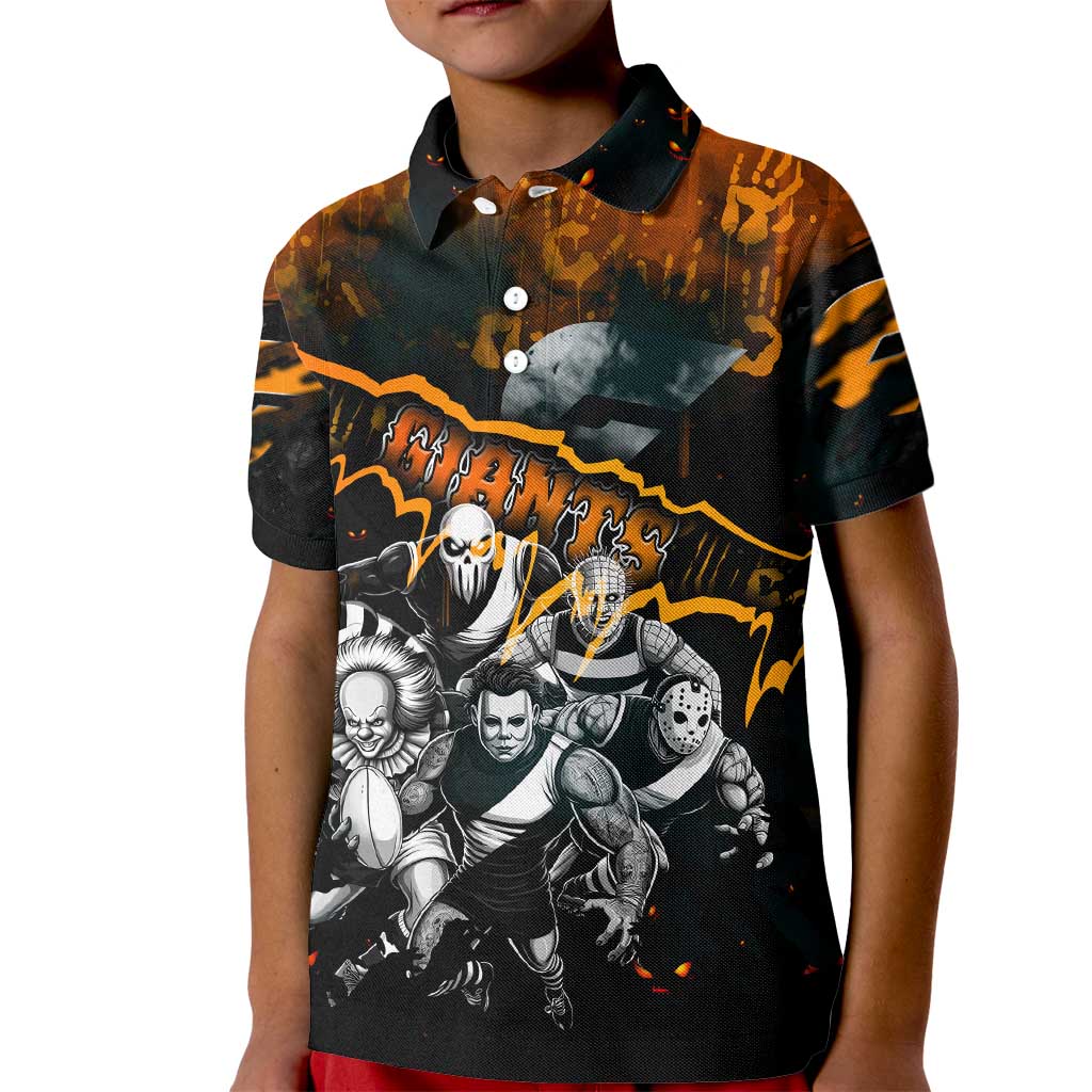Step Into Horror Domain Giants Football Kid Polo Shirt Halloween Horror Movie Characters - Aussie Hoodie