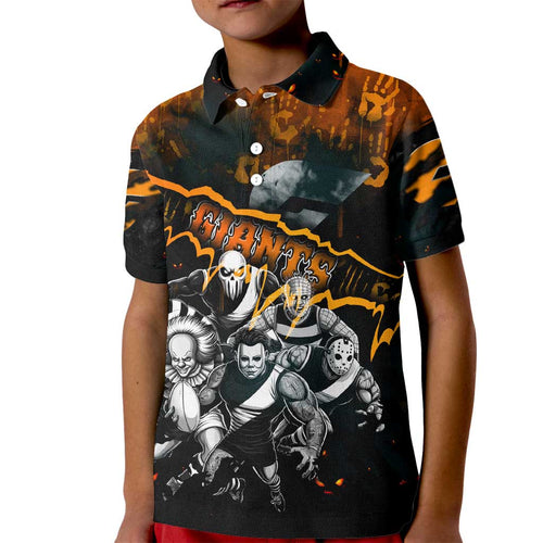 Step Into Horror Domain Giants Football Kid Polo Shirt Halloween Horror Movie Characters - Aussie Hoodie