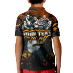 Step Into Horror Domain Giants Football Kid Polo Shirt Halloween Horror Movie Characters - Aussie Hoodie