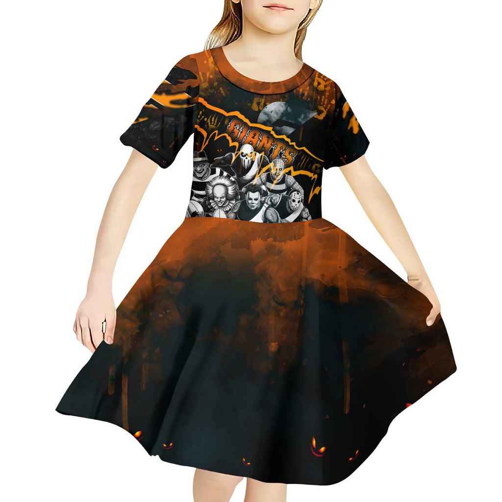 Step Into Horror Domain Giants Football Kid Short Sleeve Dress Halloween Horror Movie Characters - Aussie Hoodie