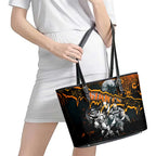 Step Into Horror Domain Giants Football Leather Tote Bag Halloween Horror Movie Characters - Aussie Hoodie